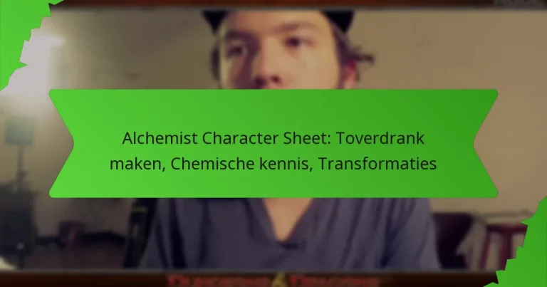 Alchemist Character Sheet: Toverdrank maken, Chemische kennis, Transformaties