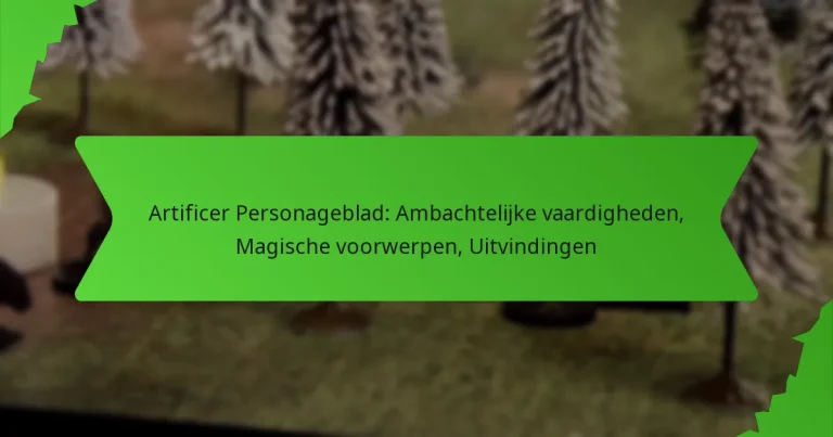 Artificer Personageblad: Ambachtelijke vaardigheden, Magische voorwerpen, Uitvindingen