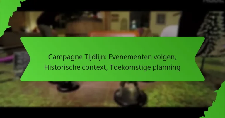 Campagne Tijdlijn: Evenementen volgen, Historische context, Toekomstige planning