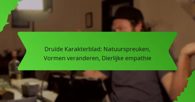 Druïde Karakterblad: Natuurspreuken, Vormen veranderen, Dierlijke empathie