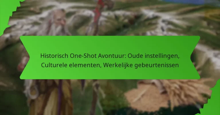 Historisch One-Shot Avontuur: Oude instellingen, Culturele elementen, Werkelijke gebeurtenissen