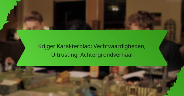 Krijger Karakterblad: Vechtvaardigheden, Uitrusting, Achtergrondverhaal