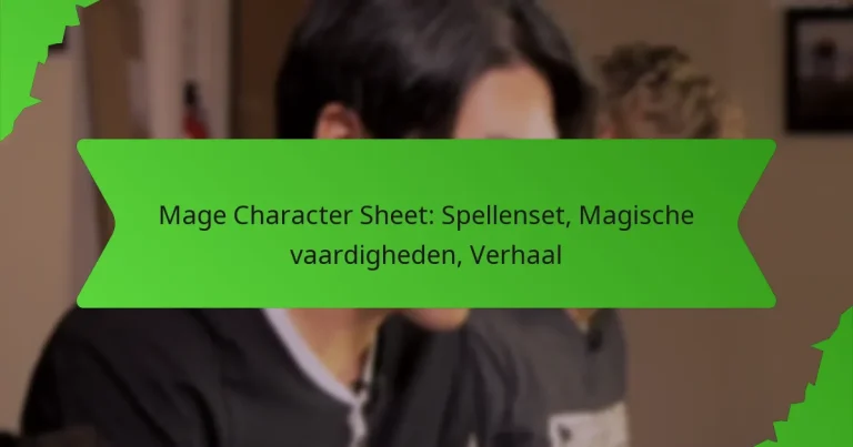 Mage Character Sheet: Spellenset, Magische vaardigheden, Verhaal