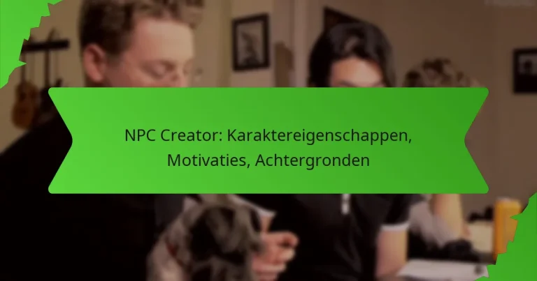 NPC Creator: Karaktereigenschappen, Motivaties, Achtergronden