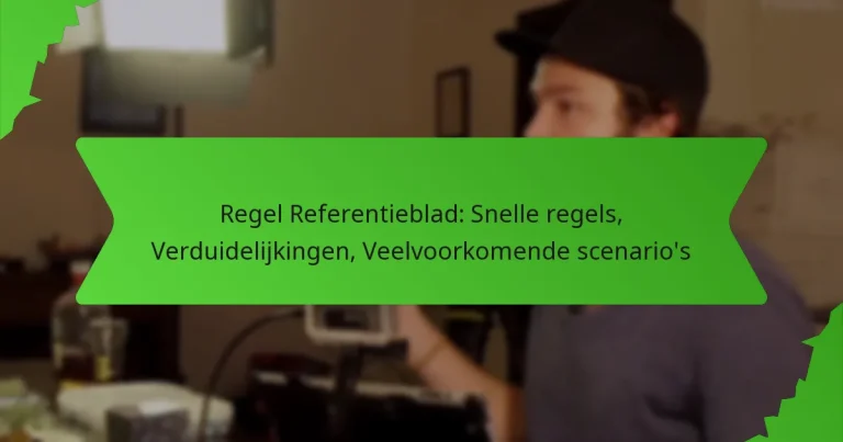 Regel Referentieblad: Snelle regels, Verduidelijkingen, Veelvoorkomende scenario’s