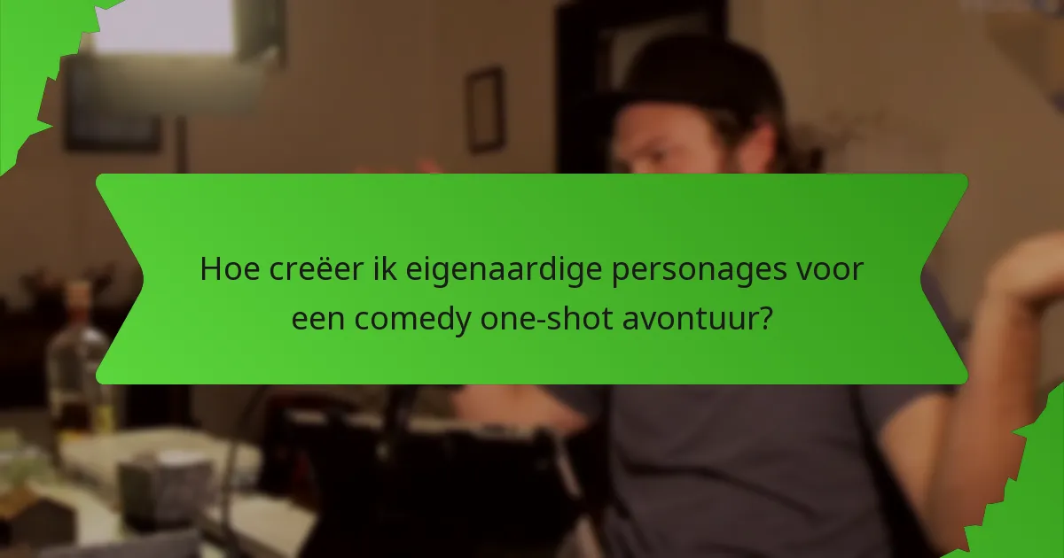 Hoe creëer ik eigenaardige personages voor een comedy one-shot avontuur?