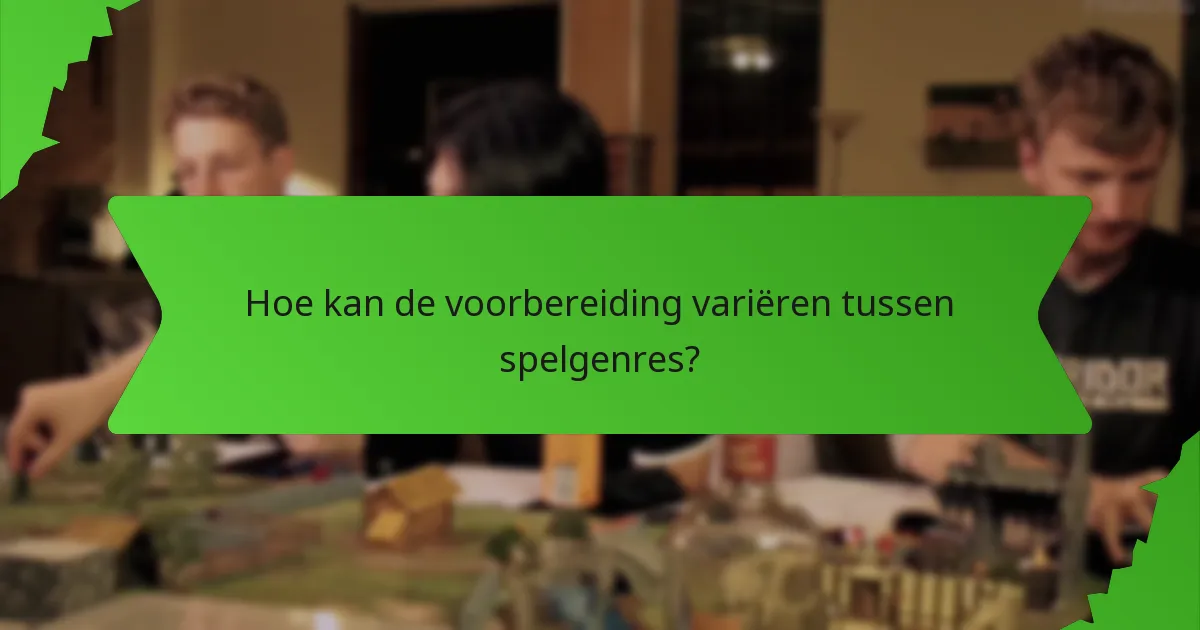 Hoe kan de voorbereiding variëren tussen spelgenres?