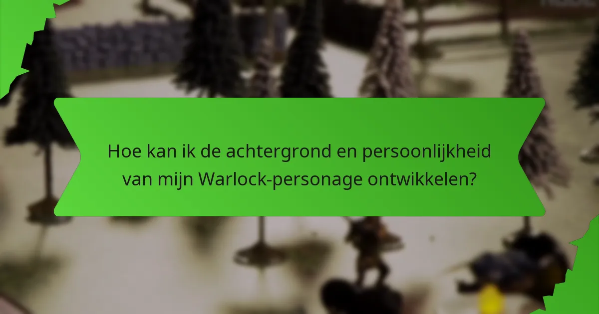 Hoe kan ik de achtergrond en persoonlijkheid van mijn Warlock-personage ontwikkelen?