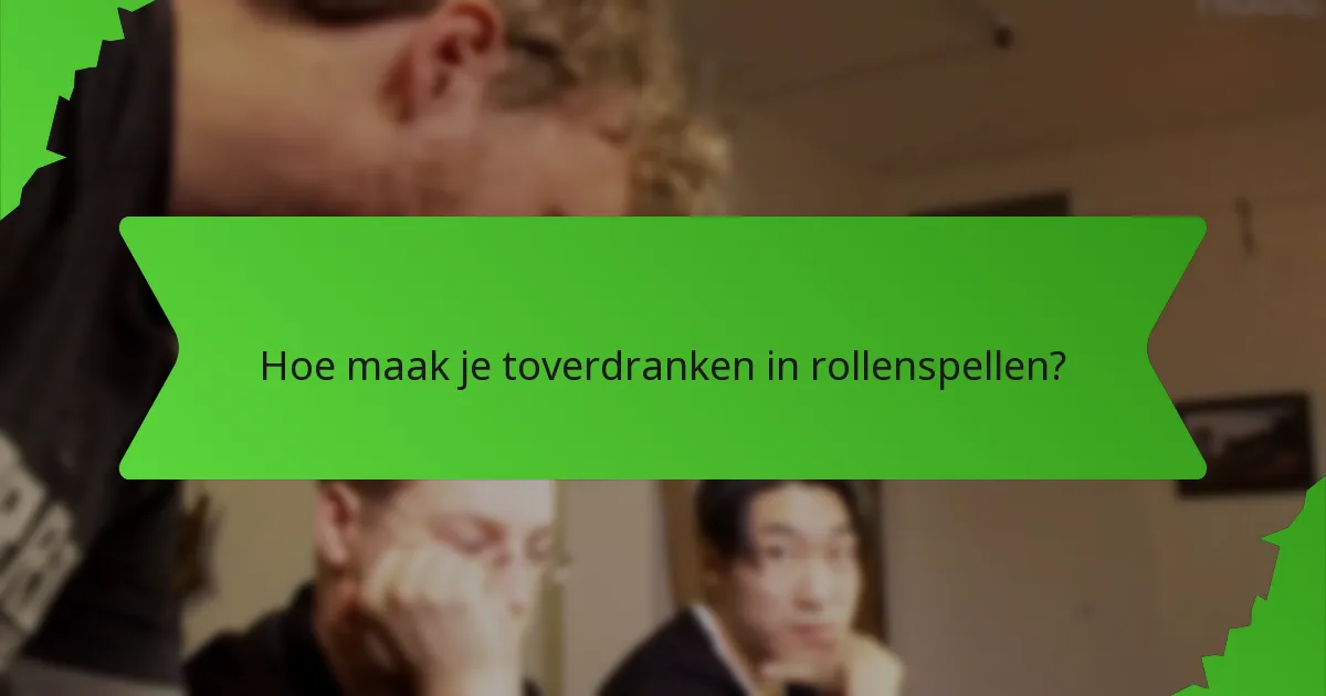 Hoe maak je toverdranken in rollenspellen?