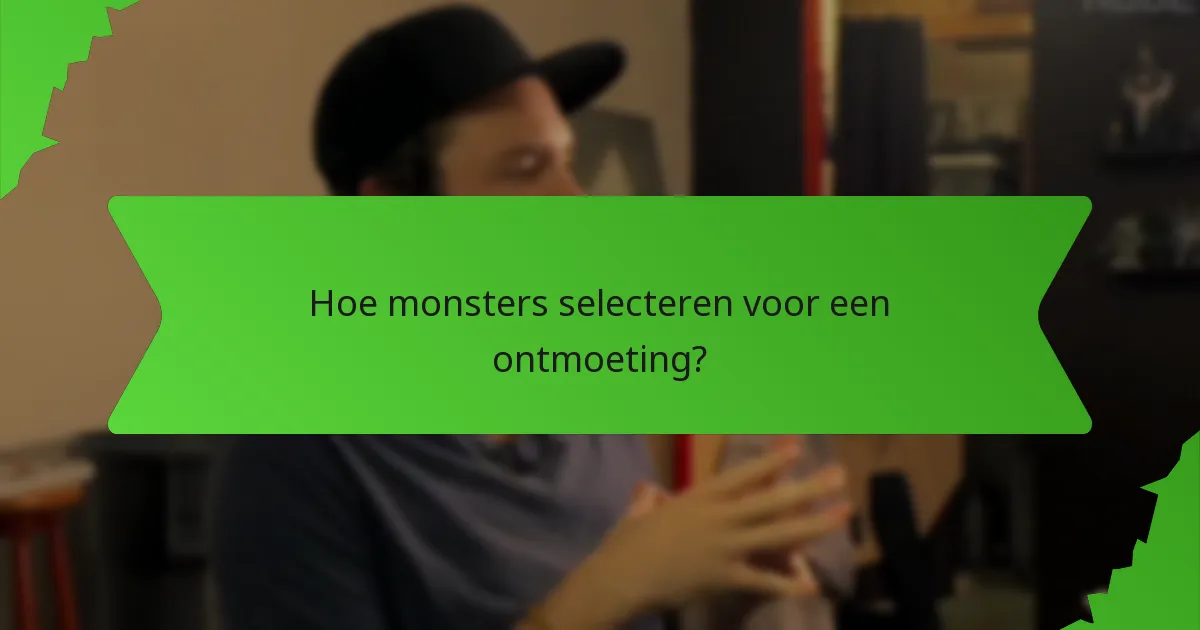 Hoe monsters selecteren voor een ontmoeting?