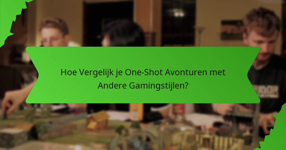 Hoe Vergelijk je One-Shot Avonturen met Andere Gamingstijlen?