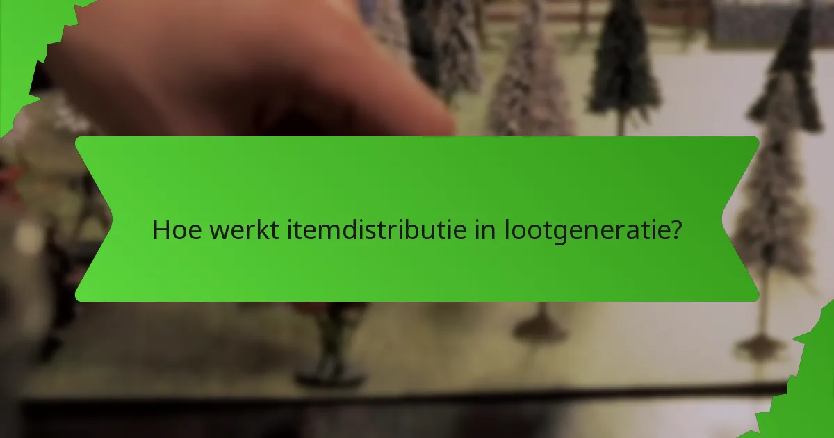 Hoe werkt itemdistributie in lootgeneratie?