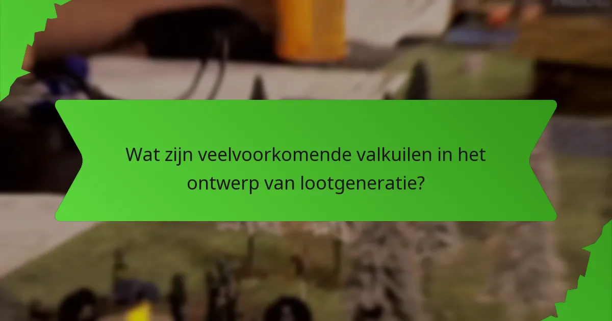 Wat zijn veelvoorkomende valkuilen in het ontwerp van lootgeneratie?