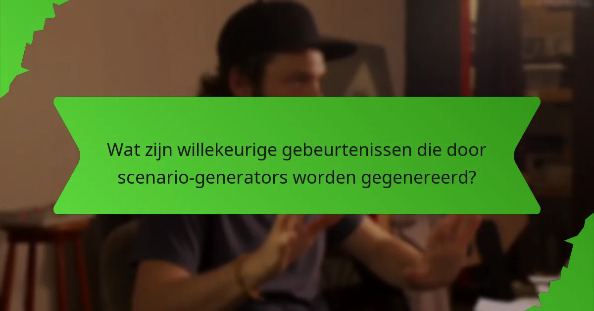 Wat zijn willekeurige gebeurtenissen die door scenario-generators worden gegenereerd?
